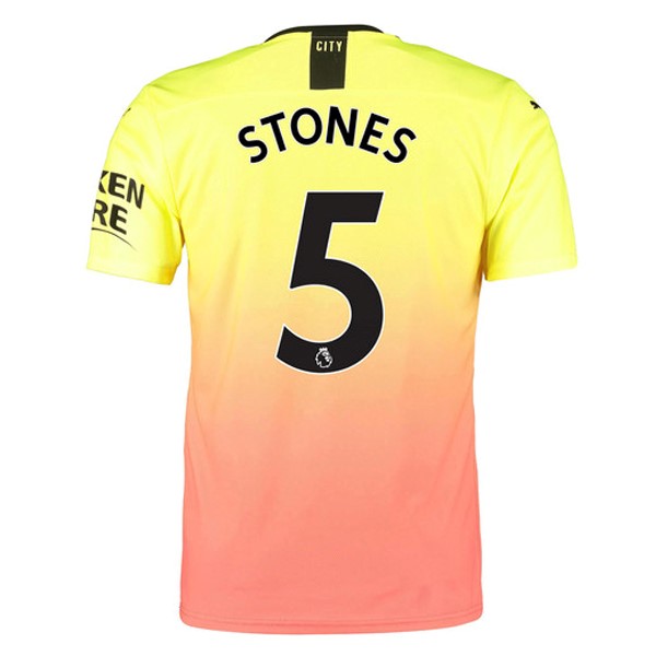 Camiseta Manchester City NO.5 Stones Tercera equipo 2019-20 Naranja